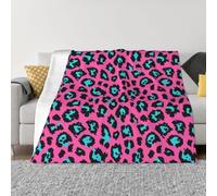FZGGWYHL Graziosa coperta in micropile ultra morbida con stampa leopardata turchese