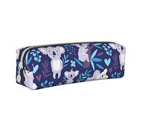 FZGGWYHL grazioso Koala stampato in pelle penna caso di cancelleria portatile sacchetto di stoccaggio matita Pouch, bianco, Taglia unica, Portamonete