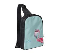 FZGGWYHL Hello Glasses Flamingo Borsa a tracolla con stampa a doppia tasca diagonale