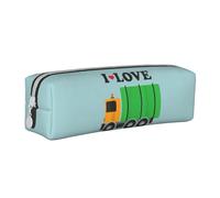 FZGGWYHL I Love Garbage Trucks custodia in pelle stampata astuccio portatile cancelleria borsa di stoccaggio matita Pouch, bianco, Taglia unica, Portamonete