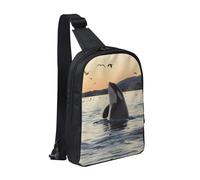 FZGGWYHL Killer Whale - Borsa a tracolla con doppia tasca