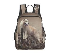 FZGGWYHL Lupo stampato Zaino leggero borsa da viaggio Zaino casual