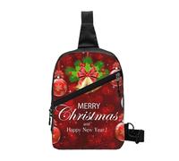 FZGGWYHL Palla di Natale Campana d'oro stampato Pacchetto petto diagonalmente Crossbody Bag