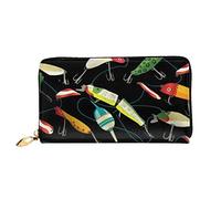 FZGGWYHL Pochette da viaggio in pelle stampata con esche da pesca