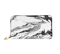 FZGGWYHL Pochette da viaggio in pelle stampata con marmo bianco e nero