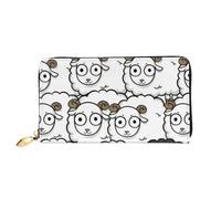 FZGGWYHL Pochette da viaggio in pelle stampata con pecore nere e bianche e nere