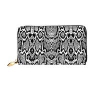 FZGGWYHL Pochette da viaggio in pelle stampata con pelle di serpente bianca e nera