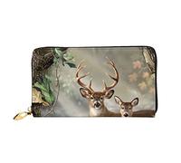 FZGGWYHL Pochette da viaggio portatile in pelle stampata con cervi mimetici