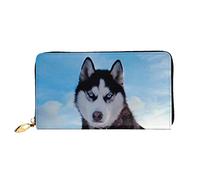FZGGWYHL Portafoglio da viaggio in pelle stampata con cani Husky, borsa da viaggio neutra