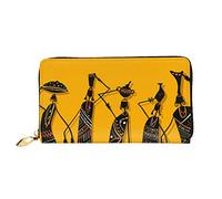 FZGGWYHL Portafoglio da viaggio in pelle stampata con cultura africana creativa