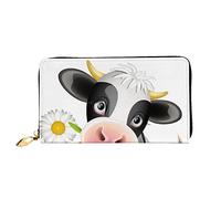 FZGGWYHL Portafoglio da viaggio in pelle stampata con mucca carina, borsa a pochette neutra