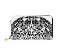 FZGGWYHL Portafoglio in pelle stampata con calendario Maya End of The World, portatile, organizer da viaggio neutro