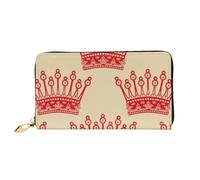FZGGWYHL Red Crown - Pochette da viaggio portatile in pelle stampata con corona