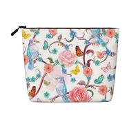 FZGGWYHL Romantico fantasia floreale uccelli farfalla stampato canapa finta borsa trucco quotidiano Storage Bag, Nero , Taglia unica, Organizer per borse