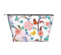 FZGGWYHL Romantico fantasia floreale uccelli farfalla stampato quotidiano borsa da viaggio borsa cosmetica, Nero , Taglia unica, Organizer per borse