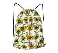 FZGGWYHL Romantico girasoli stampato coulisse cinghia pack sport bag zaino casual, Nero , M