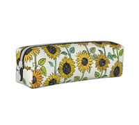 FZGGWYHL Romantico girasoli stampato penna caso portatile cancelleria sacchetto di stoccaggio matita Pouch, bianco, Taglia unica, Portamonete