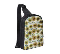 FZGGWYHL Romantico girasoli stampato petto bag doppia tasca diagonalmente Crossbody Bag