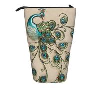 FZGGWYHL Sacchetto telescopico portatile per cancelleria con stampa di pavone