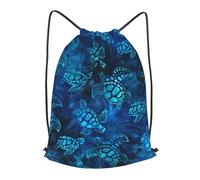 FZGGWYHL Sea Turtle-Blue - Zaino casual con tracolla con coulisse, Nero , S