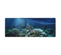 Fzggwyhl Sea Turtle Floating Up and Over Coral stampato Mouse Pad Desktop Protection Pad Tastiera Pad