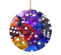 FZGGWYHL Set di dadi da appendere all'albero di Natale in ceramica stampata in diverse dimensioni