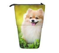 FZGGWYHL Simpatico cucciolo di cane nel parco primaverile stampato matita telescopica portatile sacchetto di stoccaggio