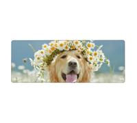 Fzggwyhl Tappetino per mouse stampato con cane Golden Retriever per la protezione della scrivania
