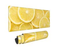 Fzggwyhl Tappetino per mouse stampato giallo limone 30 x 80 cm tappetino per tastiera desktop pad