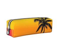 FZGGWYHL tramonto palma stampata custodia in pelle penna portatile cancelleria borsa di stoccaggio matita Pouch, bianco, Taglia unica, Portamonete
