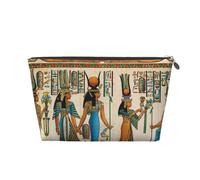 FZGGWYHL Trousse da viaggio in pelle stampata con scritta "women in ancient egypt", borsa da viaggio con cerniera, Argento, Taglia unica