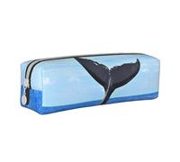 FZGGWYHL Whale Tail stampato in pelle penna caso portatile cancelleria sacchetto di stoccaggio matita sacchetto, bianco, Taglia unica, Portamonete