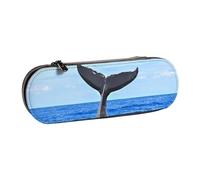 FZGGWYHL Whale Tail stampato matita caso di cuoio portatile cancelleria sacchetto di immagazzinaggio sacchetto
