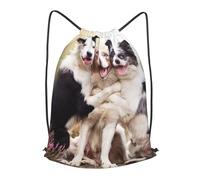 FZGGWYHL Zaino casual con tracolla con coulisse stampata con cane carino, Nero , M