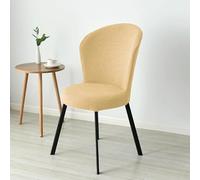 FZKun Coprisedia con schienale rotondo, per sedia da pranzo, ispessito, elasticizzato, antiscivolo, lavabile, elastico, per sala da pranzo, cucina, hotel, ristorante, banchetti, set di 2/4/6 (4 pezzi,