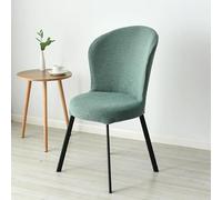 FZKun Coprisedia con schienale rotondo, per sedia da pranzo, ispessito, elasticizzato, antiscivolo, lavabile, elastico, per sala da pranzo, cucina, hotel, ristorante, banchetti, set di 2/4/6 (4 pezzi,