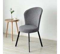 FZKun Coprisedia con schienale rotondo, per sedia da pranzo, ispessito, elasticizzato, antiscivolo, lavabile, elastico, per sala da pranzo, cucina, hotel, ristorante, banchetti, set di 2/4/6 (4 pezzi,