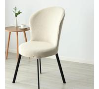 FZKun Coprisedia con schienale rotondo, per sedia da pranzo, ispessito, elasticizzato, antiscivolo, lavabile, elastico, per sala da pranzo, cucina, hotel, ristorante, banchetto, set di 2/4/6 (2 pezzi,