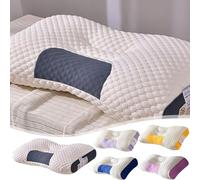 FZKun Cuscino per dormire non collassante, morbido cuscino in memory foam per colonna cervicale per adulti e studenti, comodo cuscino per massaggio al collo in cotone lavorato a maglia, 75 x 48 cm (1