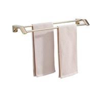 FZL02068LM Mensole per Doccia Portasciugamani doppio for bagno, asta portasciugamani doppio in acciaio inox, portasciugamani a parete senza foratura, portasciugamani doppio Mensole Doccia(Gold,40cm)