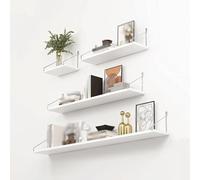 FZL02068LM Mensole per Doccia Scaffali da parete in 4 pezzi Divisori decorativi da parete Scaffali for libri senza fori sul muro Scaffali da parete Scaffali da parete Mensole Doccia(Bianco)