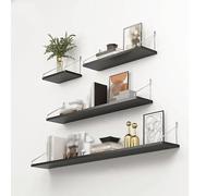 FZL02068LM Mensole per Doccia Scaffali da parete in 4 pezzi Divisori decorativi da parete Scaffali for libri senza fori sul muro Scaffali da parete Scaffali da parete Mensole Doccia(Nero)