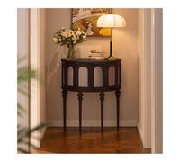 FZL02068LM Mobile Consolle a mezza luna, tavolo d'ingresso in legno massello con sensore luminoso intelligente, piccolo tavolo d'ingresso, arredamento moderno for la casa stoccaggio(Nero)