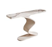 FZL02068LM Mobile Consolle in finto marmo, tavolo da ingresso moderno, tavolo da ingresso unico, tavolo dietro il divano, tavolino decorativo for soggiorno, ingresso stoccaggio(Bianco,Grande)