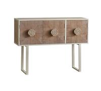 FZL02068LM Mobile Tavolo consolle in legno massello con contenitore, tavolo d'ingresso vintage, credenza da pranzo in ferro, mobili da fattoria for soggiorno, ingresso corridoio stoccaggio