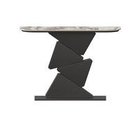FZL02068LM Mobile Tavolo da consolle moderno, tavolo da ingresso in finto marmo, tavolo da divano, tavolo moderno for soggiorno, camera da letto, ingresso, corridoio stoccaggio(Nero,Grande)