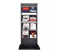 FZL02068LM Portariviste Porta dati da pavimento giornali in ferro Espositore multistrato riviste verticale di grande capacità Scaffale for Decorativo(Nero)