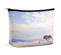 FZMTLDS Beauty case da donna, borsa per cosmetici romantica, con paesaggio di sabbia bianca, borsa da toilette organizer per trucchi con cerniera, stile, taglia unica