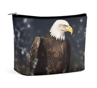 FZMTLDS Beauty case da donna con aquila, organizer per trucchi con cerniera, stile unico