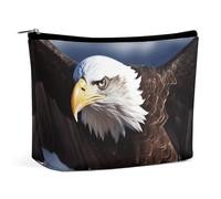 FZMTLDS Beauty case da donna con aquila, organizer per trucchi con cerniera, stile unico